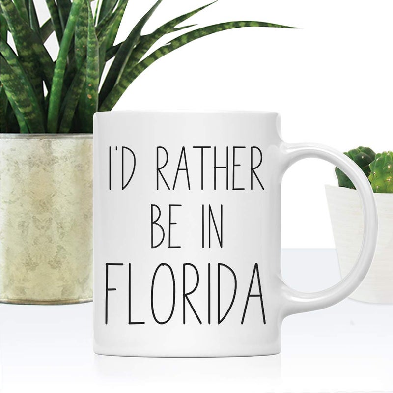 Andaz Press U.S. State 11oz. Coffee Mug Gift, I'D Rather Be In Florida, 1-Pack, Long Distance College Going Away Study Abroad Birthday Christmas Florida Coffee Mug - Image 2